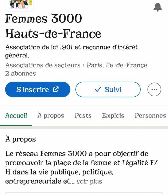 Retrouvez Femmes 3000 Hauts-de-France sur LinkedIn avec son QR Code pour y accéder en 1 clic !